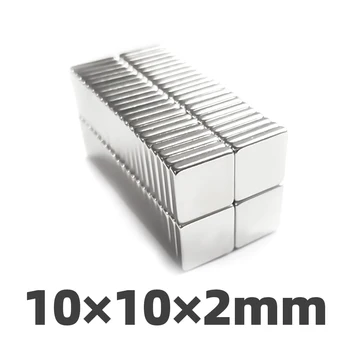 

500pcs 10x10x2mm Neodymium Magnet Sheet Super Storng Powerful Square NdFeB Small Rare Earth Magnets Block Imanes 10*10*2mm