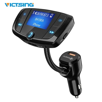

VicTsing Bluetooth FM Transmitter Car Kit with Quick Charge 3.0 Auto Car Wireless Radio Adapter Built-in Microphone MP3 Player