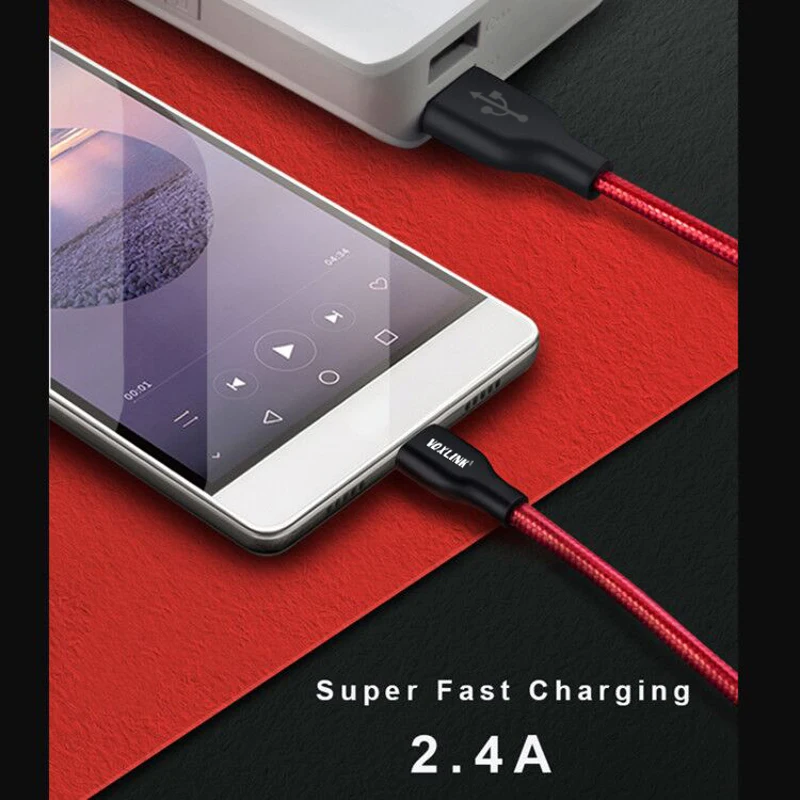 Micro USB кабель VOXLINK 5 В 2 4 А для зарядки Samsung xiaomi Red mi lenovo huawei HTC Meizu Android строительные