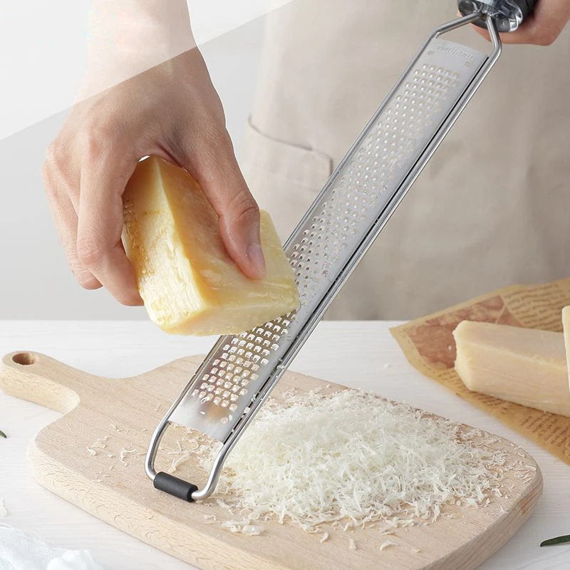 Stainless Steel Mill Cheese Grater Garlic Butter Mill Grater Lemon Zester Citrus Ginger Long Handle Vegetables Manual Slicer