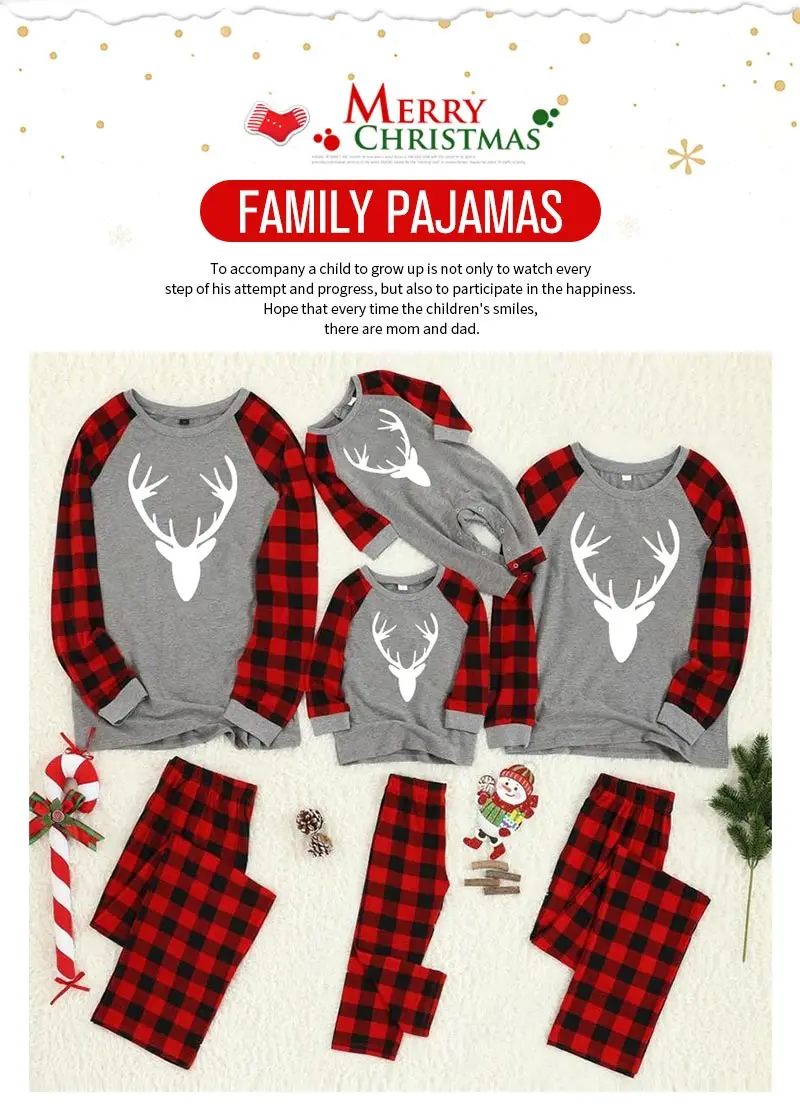 MVUPP 2019Tops christmas pajamas matching clothes for dad mom me family christmas pajamas father mother baby girl boy sweatshirt