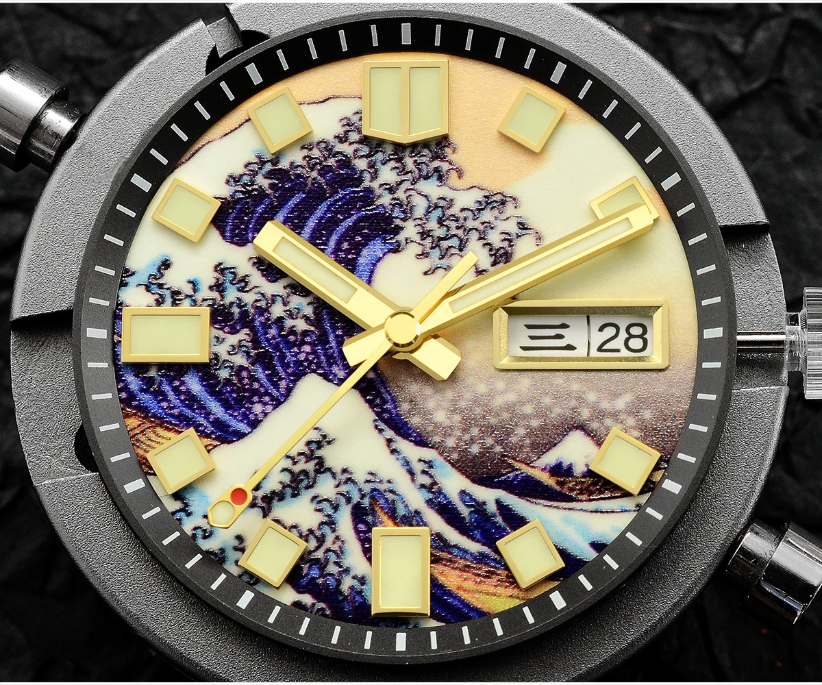 luminoso surf dial cusn8 bronze nh35 masculino