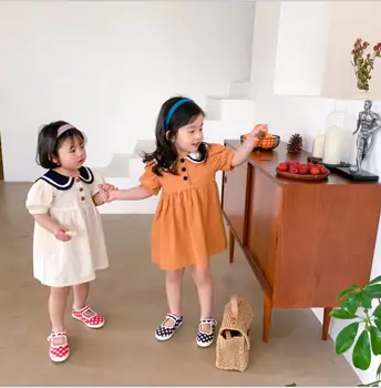 

2020 new girls patchwork dress summer cotton fashion girls dresses 1-6 years HV584