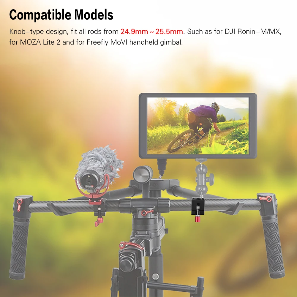Кронштейн зажим для DJI Ronin M/Ronin MX MOZA Lite 2 25 мм|Аксессуары фотостудии| |