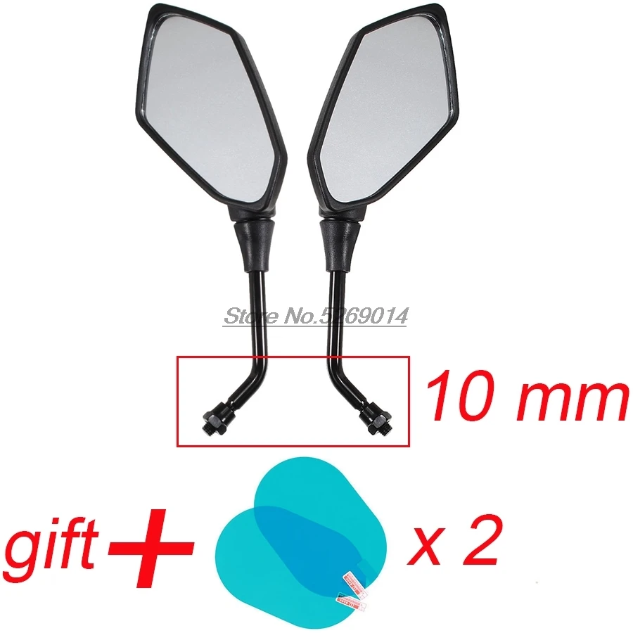 10mm with waterproof Оригинальные мотоциклетные зеркала боковое зеркало с водонепроницаемым чехлом для Honda Grom Msx125 Honda Msx125 Kawasaki Gpz Fz1N Cnc - Цвет: 10mm with waterproof