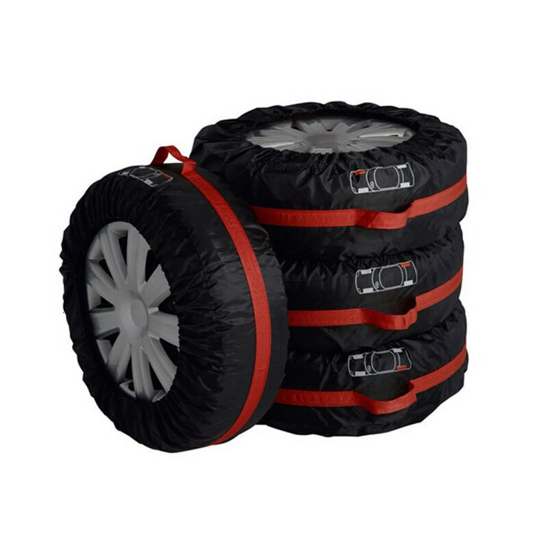 4 шт./компл. чехол для автомобильных запасных шин, полиэстер, авто шины для колес, сумки для хранения автомобиля, черный автомобиль, пыленепроницаемый протектор