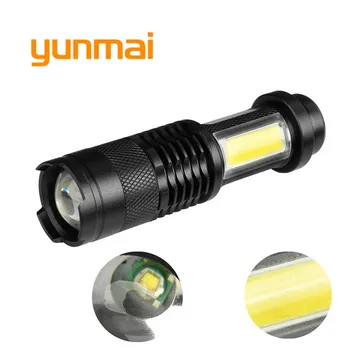 

COB+XML Q5 Led Flashlight Portable Mini Zoom Torch Flashlight Use AA/14500 Battery 2000Lm Outdoor Waterproof Led Torch Light