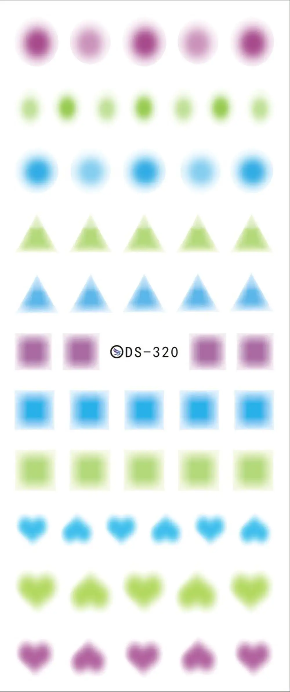 5 листов 3D наклейки для ногтей Смешанные Красочные дизайнерские наклейки для ногтей наклейки для макияжа японские Румяна водные тату Маникюр Инструмент DS319-320 - Цвет: DS320 5sheet