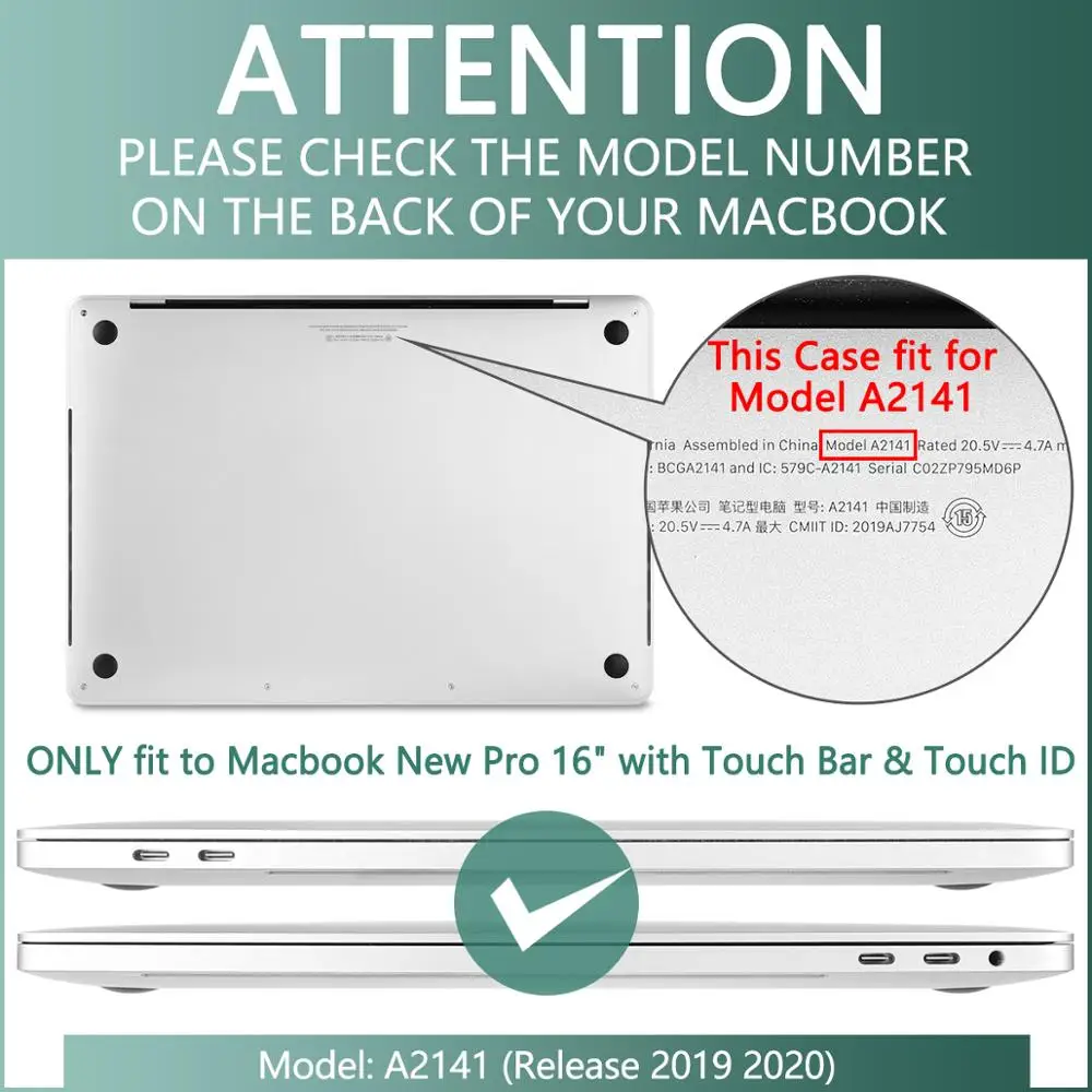 Чехол-клавиатура для Macbook New Pro 16 дюймов A2141 с сенсорной панелью для ЕС/Великобритании/США, французского/русского/английского/испанского языков