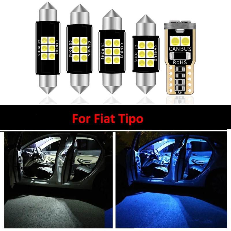 

Perfectly 6 PCs/set LED Bulbs Interior Dome Reading Map lights kit For Fiat Tipo 356 357 (2015+) With Three Color Led Lights