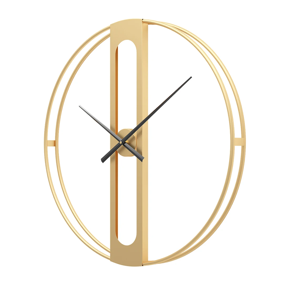 

20 Inches 50cm Simple Style Wrought Iron Wall Clock Silent Hanging Clock - Golden