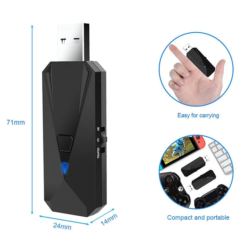 Беспроводной bluetooth-контроллер адаптер-конвертер для nintendo Switch/PC/PS3/PS4/xbox/игровой контроллер