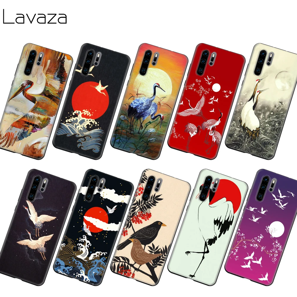 Красочный чехол Lavaza с японским краном и птицей для Huawei Honor Nova 6 7 9A 10 Y6P P40 30 Pro Max SE 4G