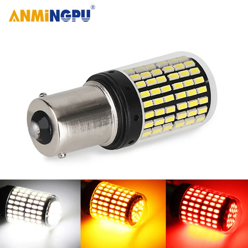 1X сигнальная лампа ANMINGPU 1156 P21W Led BA15S BAU15S PY21W 3014SMD T20 7440 W21W WY21W поворотные сигнальные