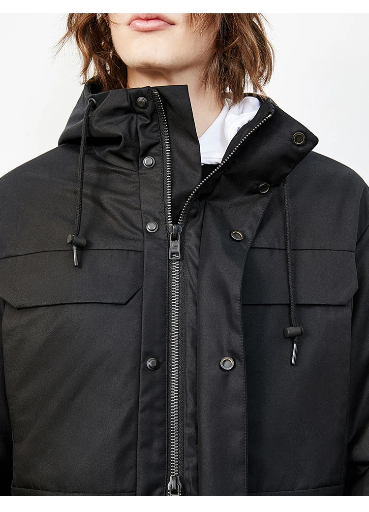 JackJones Мужская парка с капюшоном пальто Длинная стеганая куртка Тренч пальто мужская одежда 218409507