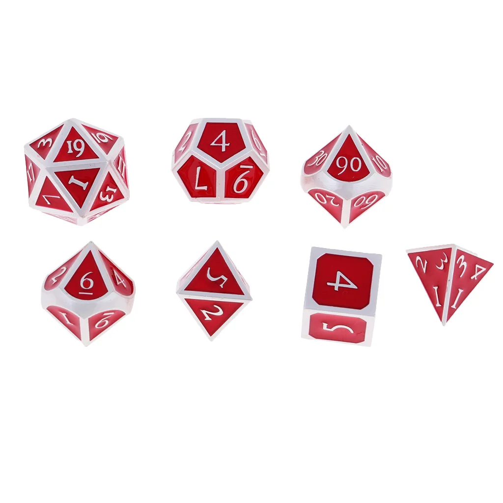 7 шт многогранных кубиков D4 D6 D8 D10 D12 D20 для DND RPG MTG игр