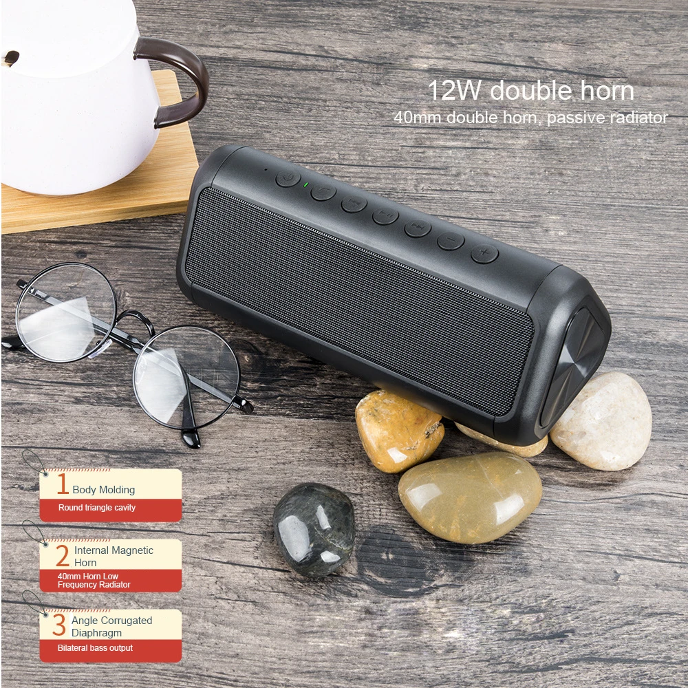 Xiaomi brand Solar Power Bank Waterproof Bluetooth 4.2 Speaker Carregador Portatil Double Horn TF Card Powerbank Three Prism