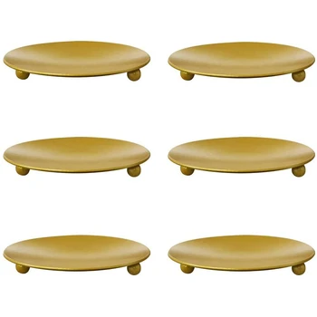 

Iron Plate Candle Holder Decorative Iron Pillar Candle Plate Pedestal Candle Stand For LED Wax Candles (6 Packs)