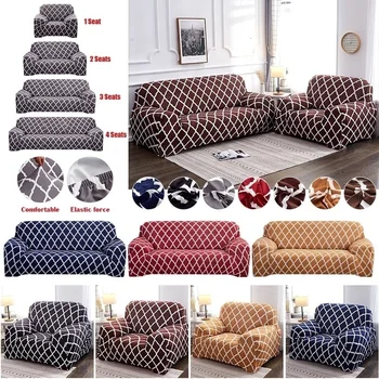 

Geometric Elastic Stretch 1/2/3/4 Seater Sofa Cover Slipcovers Universal Sofa Covers For Living Room Couch Protection Cover