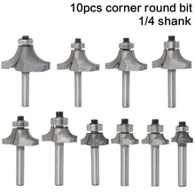 10 шт./компл. 1/4 хвостовик фрезы по дереву сверло Круглый За гранью понимания, формируя машину для создания выпуклой филенки-1/4 для конических фрез для деревообрабатывающих инструментов