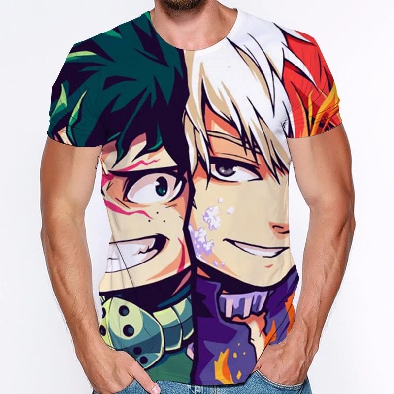 

2020 New My Hero Academia T-shirts Men's Summer 3D Print Shirt Casual Oversized Women Men T-shirt 3D Anime T Shirt Tops Tee