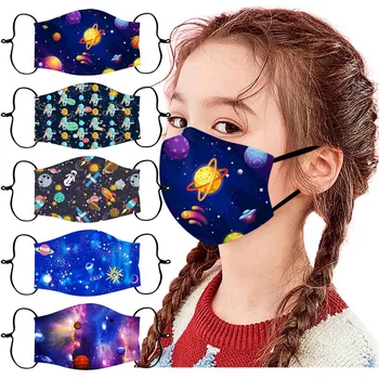 

5pcs Cute Kids Mask Reusable Mouth Mask Washable Face Mask Dust Child Anti Windproof Adjustable Straps Masks Masque Z0807#1