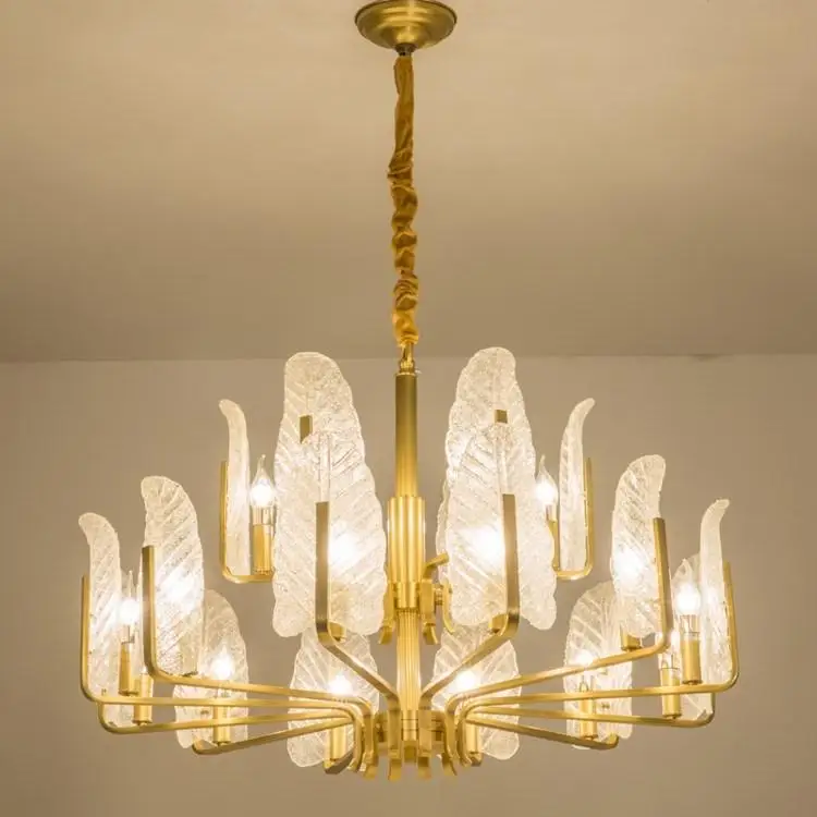 

Home Vintage Brass Chandelier Led Glass Leaf Daily Lighting Bedroom Bar Cafe Lamp E14 Led Chandeliers Novelty Lights & Lighting