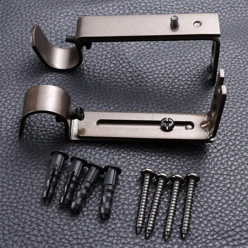 2PCS 19.05mm Adjustable Curtain Rod Curtain Pole Holder Drapery Rod Brackets