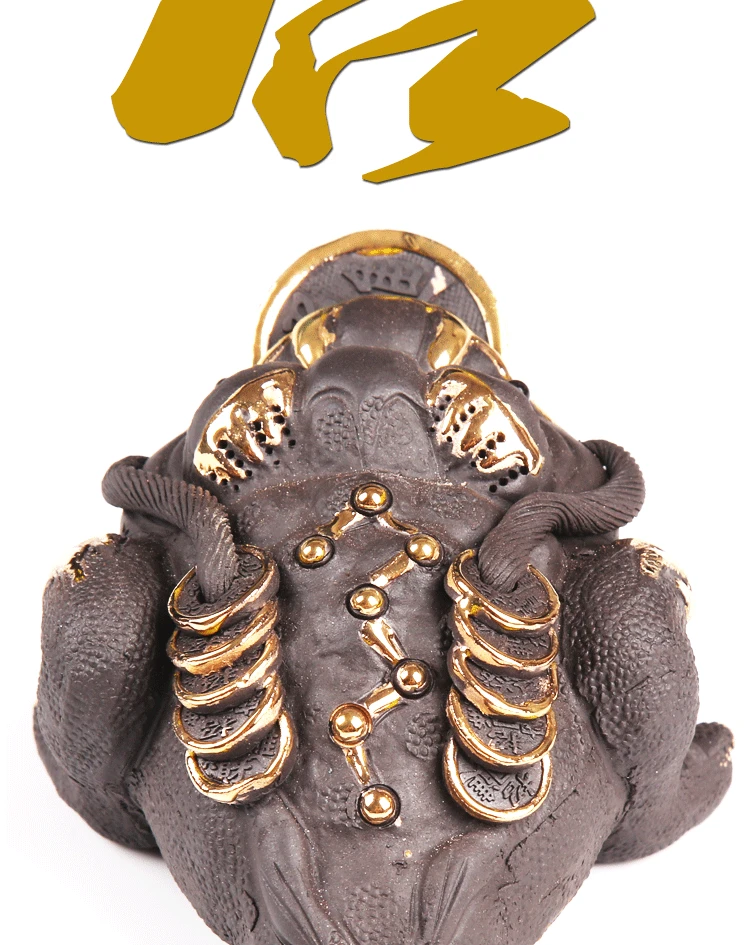 Clay Golden Toad Tea Ornaments Wholesale Gold Foil Lucky Toad Special Offer Promotional Manufacturers Direct Selling Home Decora
