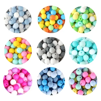 

100pcs Round Silicone Beads 12mm BPA Free Baby Chewing Beads For DIY Pacifier Chain Silicone Teether Nursing Toy Accessories