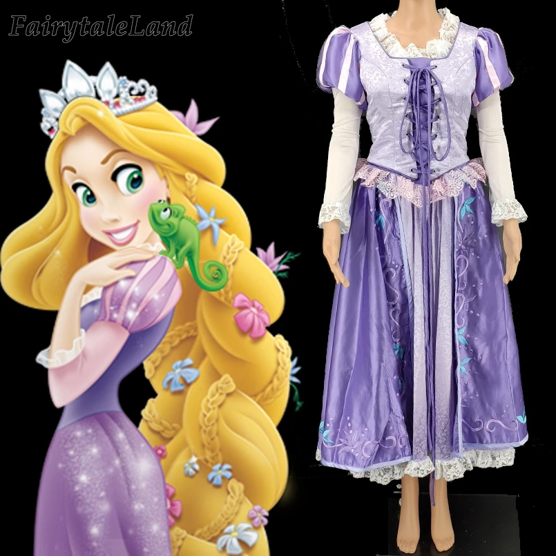 

Rapunzel Tangled Princess Dress Cosplay Carnival Halloween Costume Adult Women Fancy Costume Rapunzel Dress Custom Made