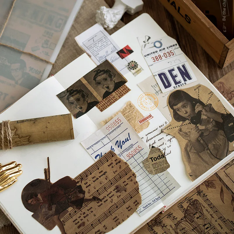 Old Kraft Paper Series Background Material Paper Junk Journal Planner Craft Scrapbooking Decorative DIY Photo Albums