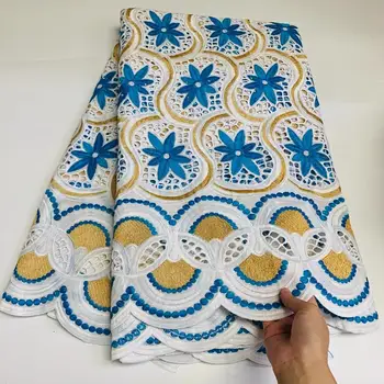 

Latest Swiss Voile Lace In Switzerland With Stones African Nigerian Dry Lace 2020 High Quality Cotton Lace Fabric For Dress