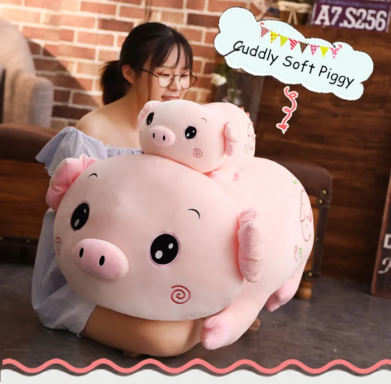  cuddly soft pig plush toy giant cute cartoon piggy doll girl sleeping pillow cushion gift deco 35inch 90cm DY50831 (3)