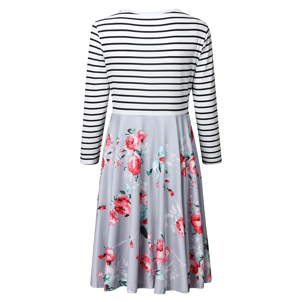 Женское платье для беременных, Nusring для беременных, с длинным рукавом, с цветочным принтом, комбинированное платье в полоску, vestidos para lactancia# y2