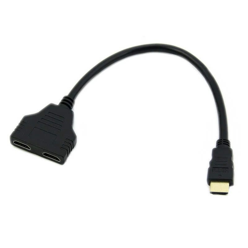 Черный HDMI Мужской 2 HDMI Женский 1 в 2 Выход сплиттер кабель адаптер конвертер