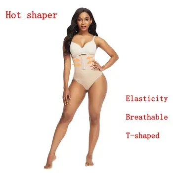 

Shapewear Thong Shaper Pants Breathable Slimming Underwear Waist Trainer Shaping Briefs Butt LifterHigh Waist and Hook Closure
