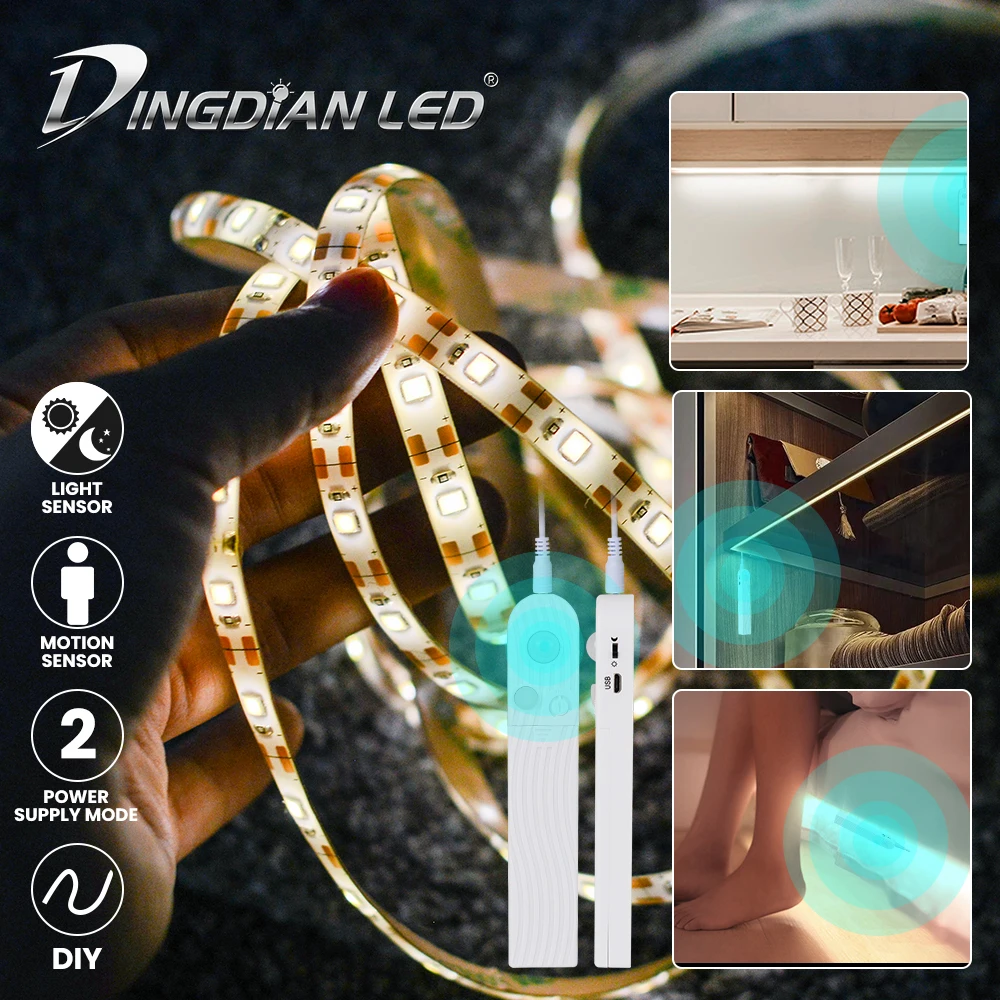 

PIR Motion Sensor LED string Light 2M Waterproof Holiday Light String Warm White 4*AAA battery/USB Powered LED Fairy String NEW