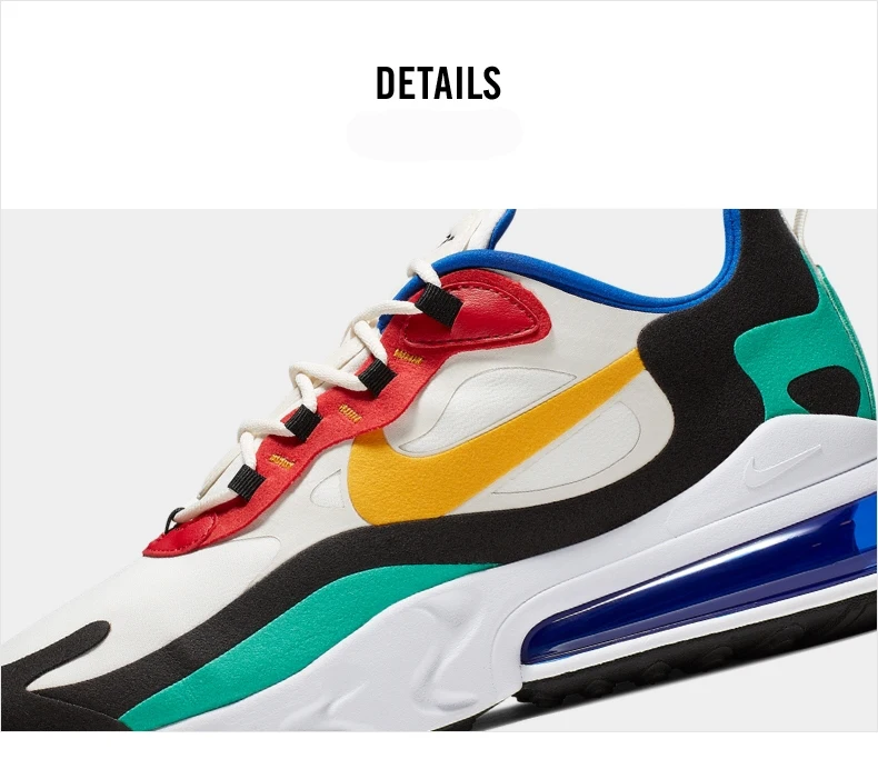 Мужские кроссовки для бега Nike Air Max 270 React, амортизирующие, амортизирующие, удобные, легкие, для фитнеса, модные, сочетающиеся цвета, AO4971