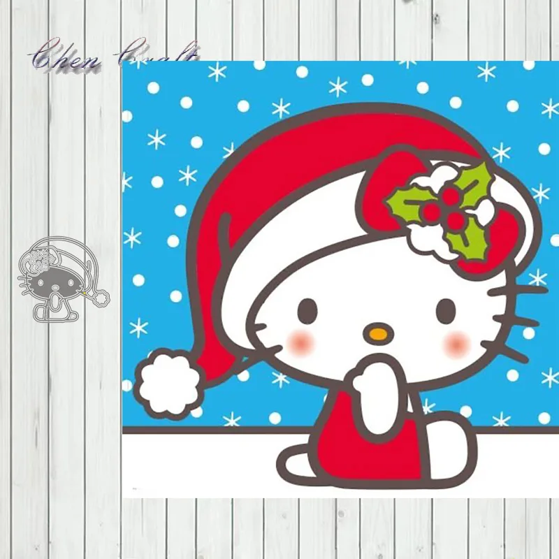 

Metal Cutting Dies Stencil Template Christmas Cat Hat For DIY Scrapbooking Embossing Paper Cards Album Making Craft Dies Cut