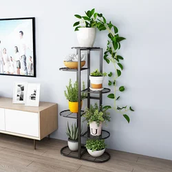 Meuble Tv multi étages, étagère à fleurs, balcon, viande, intérieur fer, Art européen 