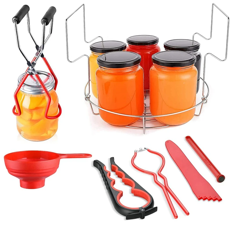 Home Canning Kit 7 Pcs Canning Supplies Included Canning Funnel,Jar Lifter,Jar Wrench,Lid Lifter