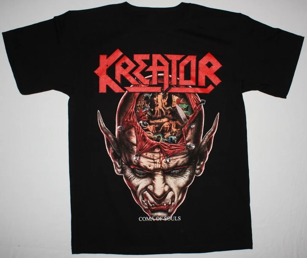 

KREATOR COMA OF SOULS'90 THRASH SODOM DESTRUCTION DEATHROW NEW BLACK T-SHIRT Brand Fashion Tops Tee Shirt