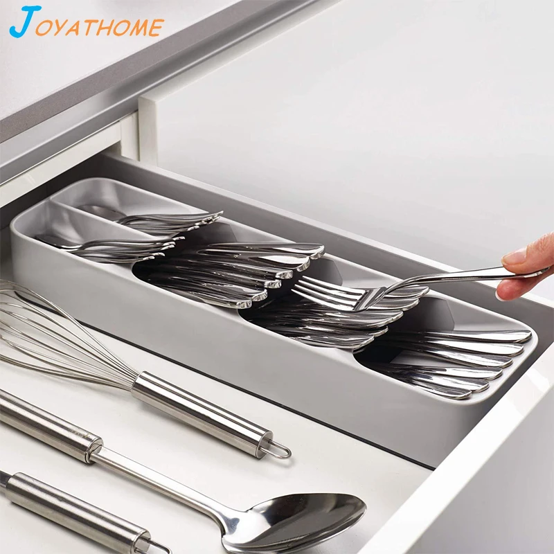 

European Style Drawer Storage Box Tray Kitchen Cutlery Finishing Box Knife Spoon Fork Separation Storage Tray Drawer Organizer