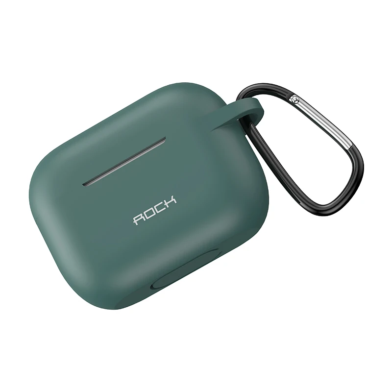 Чехол для наушников ROCK для Apple AirPods Pro силиконовый чехол для Bluetooth наушников Air Pods Pro чехол защитная сумка аксессуары - Цвет: Зеленый