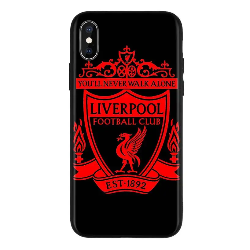 Популярный черный чехол Liverpool Club для Apple iPhone 11 Pro XR 7 8 6 6S Plus X XS MAX 5 5S SE Мягкий силиконовый чехол из ТПУ для телефона
