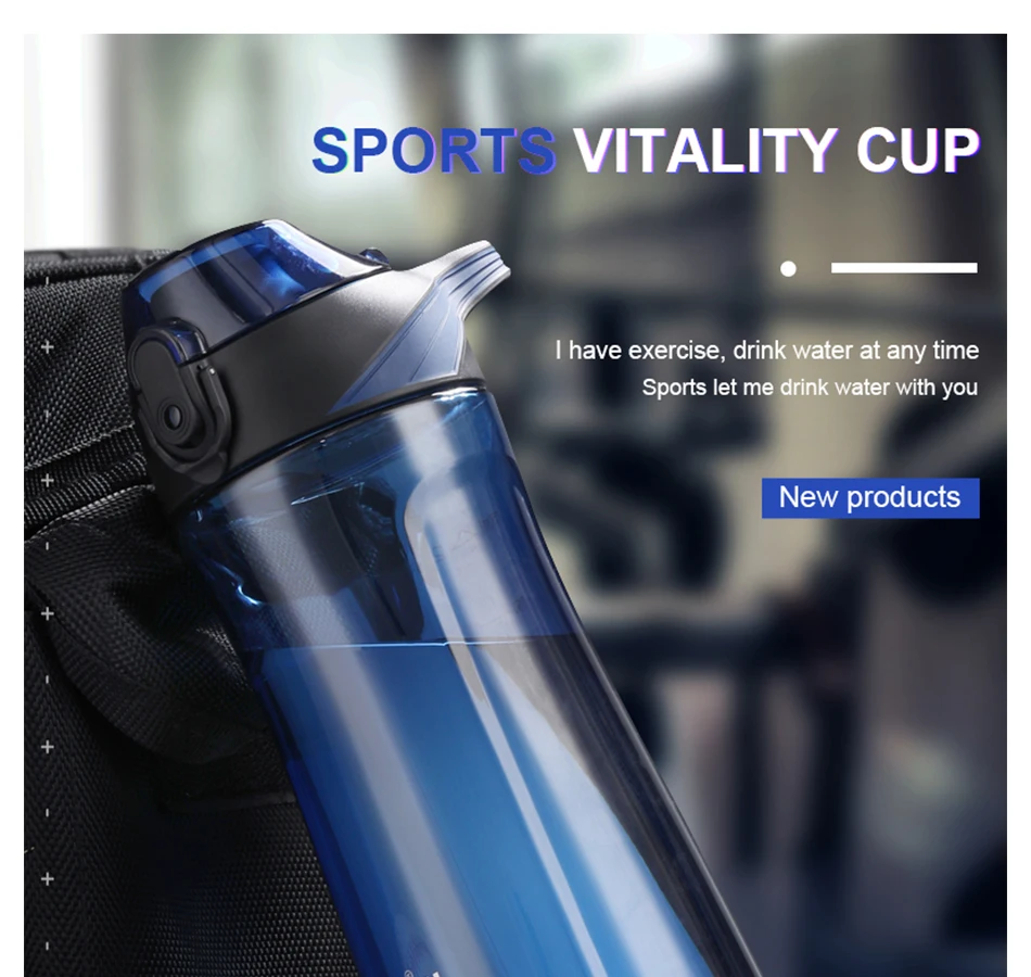 Gourde De Sport 900ml Avec Paille - Tasse Motivation En Plastique - Neuf