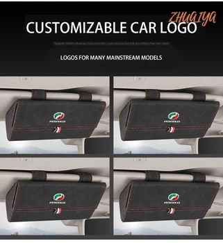 

1pcs Glasses Car Holder Magnetic Car Sun Visor Case Organizer For Perodua LOGO