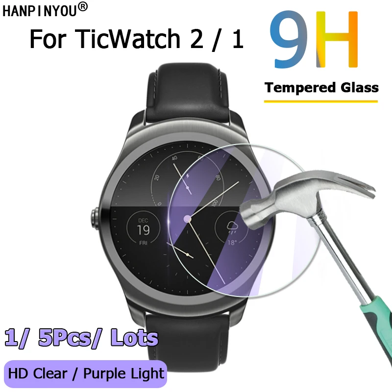 Per Mobvoi Ticwatch 2/1 Sport Smart Watch Ultra Clear / Anti Blue Purple Light 2.5D Pellicola Proteggi Schermo In Vetro Temperato