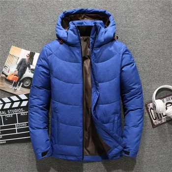 

2019 Brand Men's Down Jacket Hooded Detachable Thick Warm White Duck Down Jacket Men Winter Snow Parka Coats male Outerwear